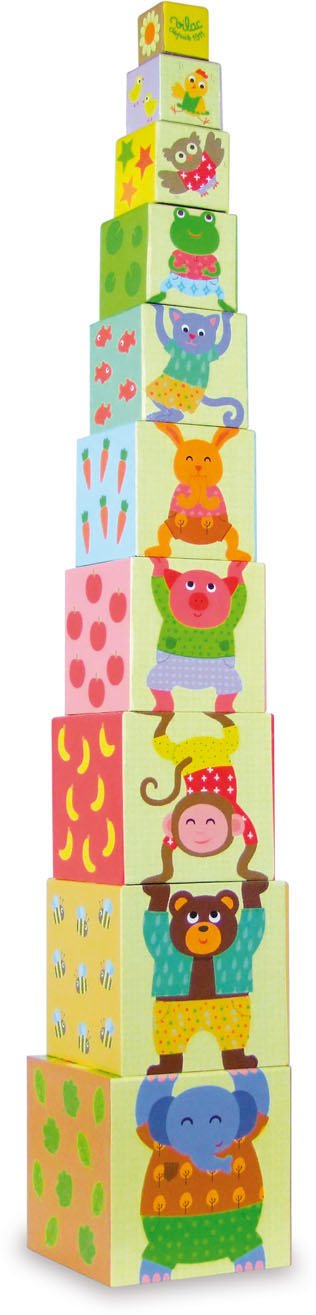 Vilac Cardboard Nesting Cubes for Age 2+ Years, Multi-Color