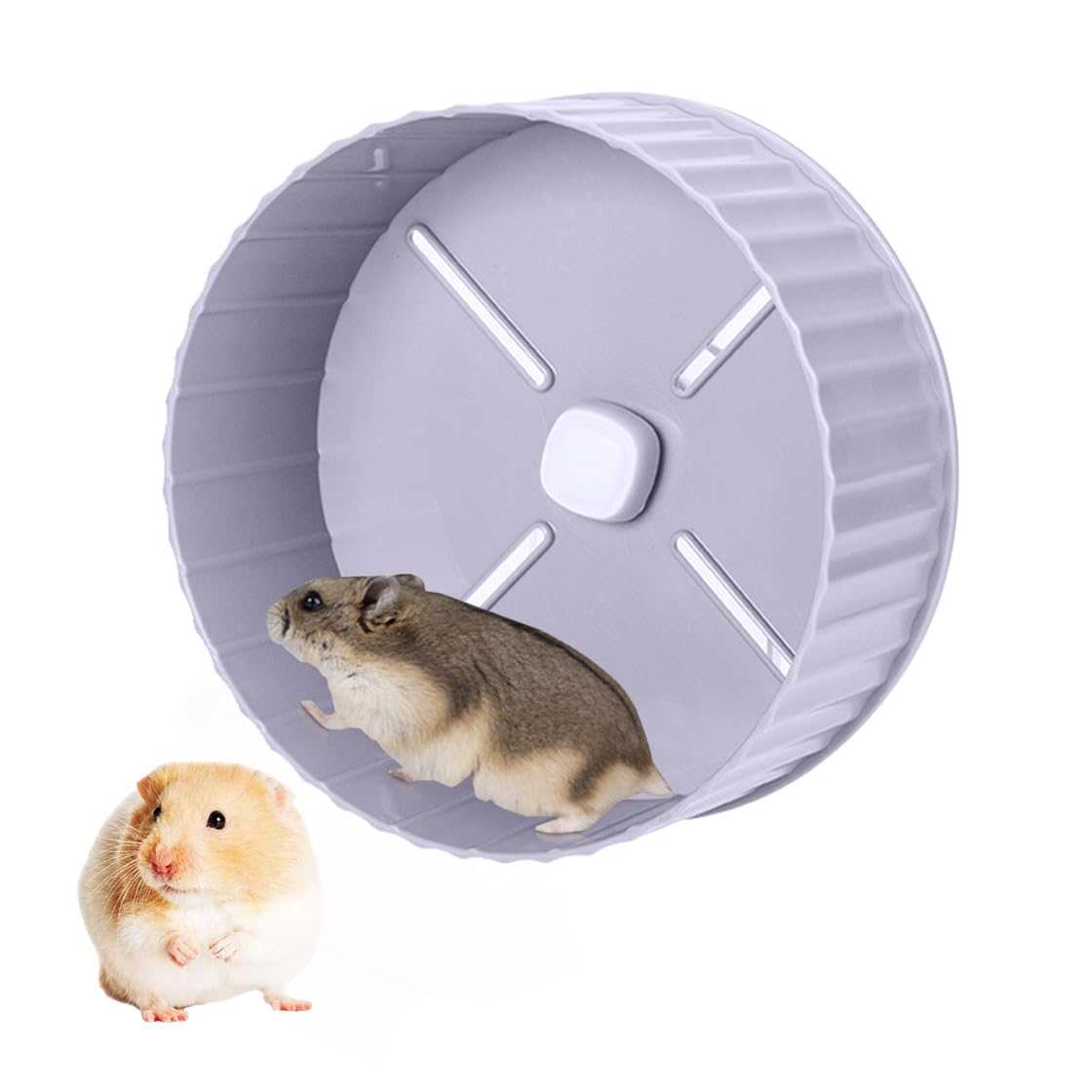 HyzaPhix Silent Hamster Exercise Wheel, Hamster Running Wheel Silent Spinner for Hamsters Gerbils Mice Or Other Small Animals (GREY)