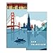 Decorative San Francisco California Match Boxes with Long Kitchen Matches Great for Lighting Candles, Grills, Fireplaces and More | Set of 2 Large Match Boxesthumb 1
