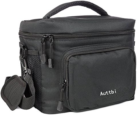Insulated Lunch Bag/meal bag: Auttbi Lunch Tote Bag Box Cooler Bag,Cooler Lunch Box For Work, Men, Women,kid In work or outdoor picnic / BBQ [Unisex Lunch Bags] (Black)