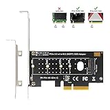 QNINE NVME PCIe Adapter, M.2 NVME SSD to PCI Express 3.0 Host Controller Expansion Card with Low Profile Bracket, PCIe NVME Adapter for PC Desktop, Support 2230 2242 2260 2280