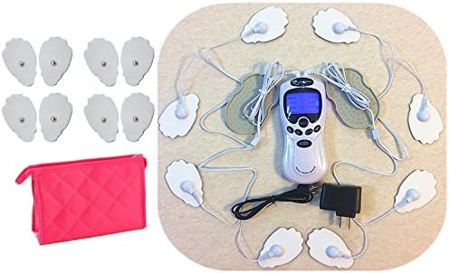 TENS Unit 16 Modes Pain Relief Body Massager Rechargeable Mini Muscle Stimulator Electronic Pulse Massager Blue Kit Square Pads
