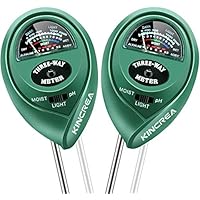 KINCREA JP01 3 in 1 Soil Moisture Meter, Light and PH Acidity Tester, 2 pcs, Green