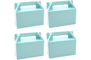 Oletx 12Pcs Blue Gable Gift Boxes, Party Favor Treat Box, Goodie Box, Cookie Candy Box for Prince Birthday Party, Baby Boy Shower, Classroom Activity and Any Fun Occasion Decoration Supplies.
