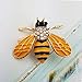 SELOVO Honeybee Bee Yellow Enamel Small Cute Brooch Pin Gold Tone Clear Crystal