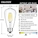 OMAYKEY 4W 4000K Dimmable LED Edison Bulb Daylight White, 40W Equivalent 400 Lumens, E26 Medium Base Vintage Edison Style ST64 Clear Glass LED Filament Light Bulbs, Pack of 6