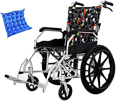 SXTYRL Self Propelled Wheelchairs Lightweight Folding Non-slip Foot Pedal and Anti-decubitus Cushion for the Elderly,Asmallwheel
