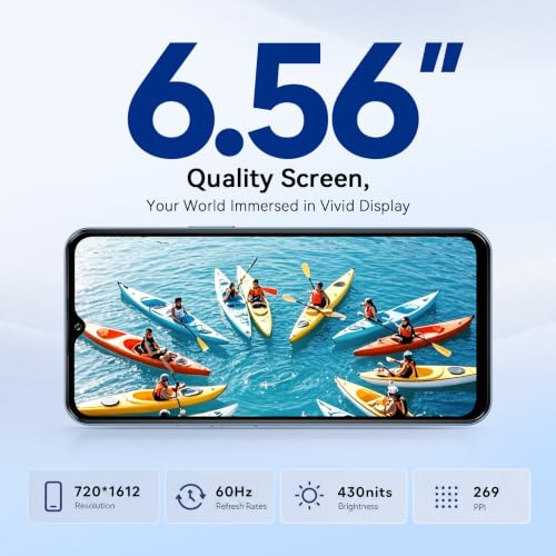 Blackview Wave 7C Mobile Phone for Android 16, 16GB + 64GB, Black | 6.56" Screen Smartphone Cheap, Battery 5000mAh Phone, Camera 32MP+13MP, 4G Dual SIM, 3 Slot, Face ID, IP54, 0.3cm Jack