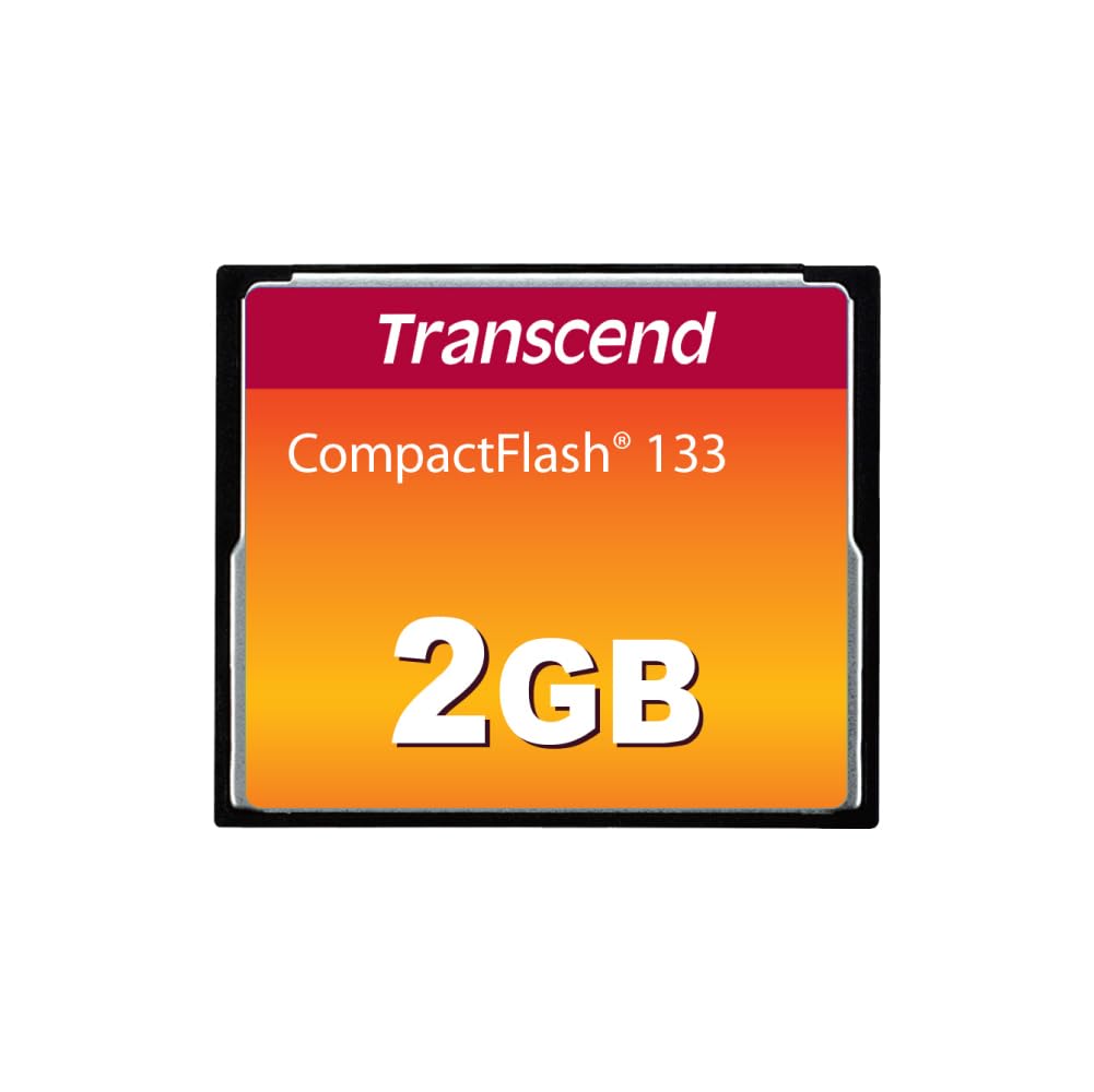 Transcend 2GB CompactFlash 133 Memory Card (CF Card) Up to 50/20 MB/s, Supports Ultra DMA transfer mode 4 with MLC NAND Flash appropriate for entry-level DSLRs TS2GCF133