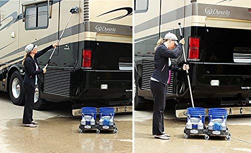 Auto Detailing/Cleaning Deluxe Double Pro-Kit 5 Gallon Bucket Dolly with Gamma Seal Lids, SprayMaster Bottles and Dirt Dropper