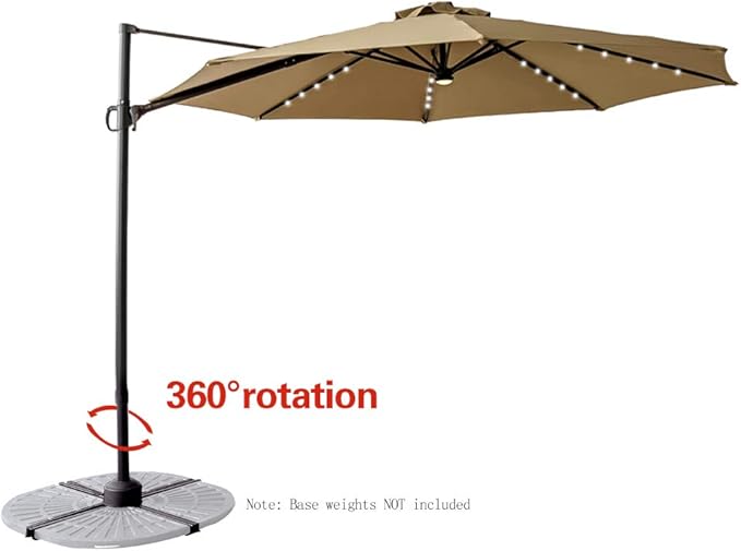 FLAME&SHADE 10 ft Cantilever Offset Outdoor Patio Umbrella