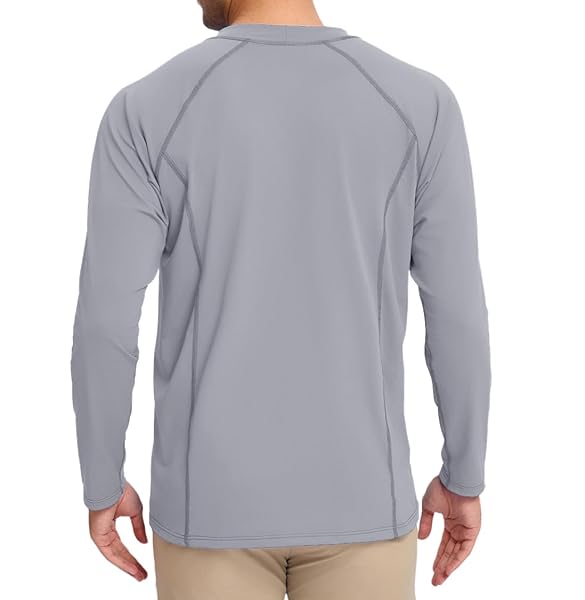 BOMBROOSTER 2 PACK UPF 50+ MENS SWIM SHIRT LONG SLEEVE RASH GUARD – MOISTURE WICKING, COOLING NYLON FOR SUN PROTECTION & OUTDOOR ACTIVITIES WHITE/LIGHT GRAY