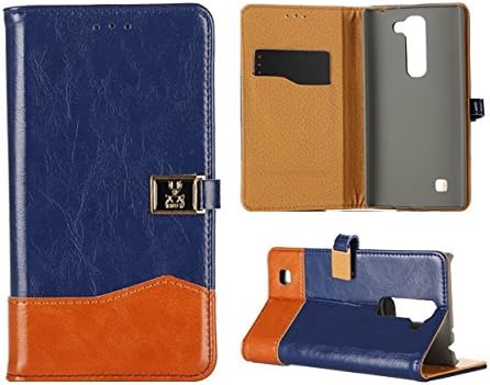 LG G4 Case [Blue and Brown] STYLE SERIES Premium Leather Case for LG G4 (Leather Back Compatible) Protective Flip Case Wallet Magnetic Closure with Foldable Kickstand Stand