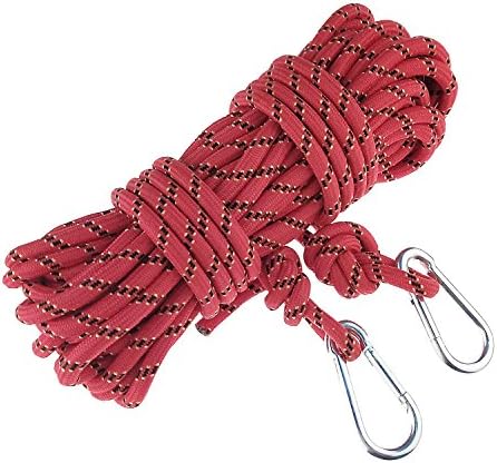 ROSY CLOUDS 15M(49ft) 300kg 3KN Safety Perfessional Rock Climbing Rappelling Auxiliary Rope, Diameter 10mm,100%Quality assurance