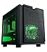 APEVIA X-QPACK3-GN Micro ATX Cube Gaming/HTPC Case, Supports Video Card up to 320mm/ATX PS, 2xGreen Windows, USB3.0/USB2.0/HD Audio Ports, 1 x 140mm Green LED fan, Flip Open Design, Dust Filter–Green