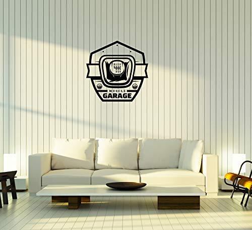 Wall Decal Muscle Car Garage Gearbox Decor Vinyl Sticker (ed1301) - Thumbnail 3