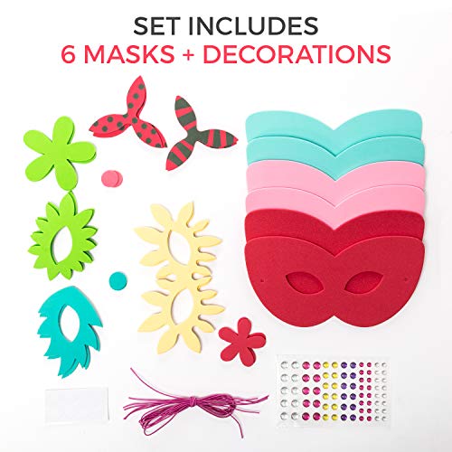 Serabeena Make Your Own Mask Kit Includes 6 Masquerade Masks to Make