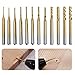 12 pcs Titanium Nose End Mill, AFUNTA 0.8-3.17 mm Engraving Bits CNC Rotary Burrs Set Tool Coat Carbide End Mill PCB Mould Plastic Fiber Carbon Hardwood, 1/8'' Shank