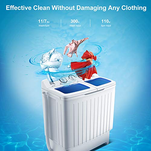 Giantex Portable Compact Twin Tub Washing Machine 17.5lbs Mini Washer