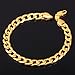 U7 Men 18K Gold/Rose Gold/Platinum Plated Classic Cuban Chain Bracelet , 8.3