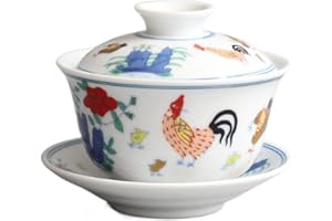 120ml Jingdezhen Tea Cup Chinese Teaset Rooster GaiWan Archaistic Ceramic Tea Bowl Tureen Set