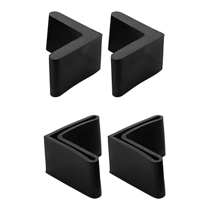 Rubber Furniture Angle Iron Leg Foot Protectors 30mm x 30mm 4Pcs