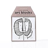 Wee Gallery Play House High Contrast Art Blocks, Baby's First Stacking Blocks and Block Puzzle, Wild - 4 piece