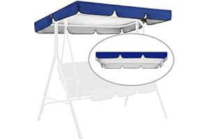 NSDAWALI Swing Canopy Replacement for Outdoor Patio Swing Chair 2/3 Seater Waterproof Porch Swing Seat Canopy Cover Garden Hammock Top Cover for Seat Furniture, Canopy only (Navy Blue, 65x45×5.9 Inch)