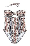Cupshe Fashion Women's Printing Halter One-piece Swimsuit Bathing Suit