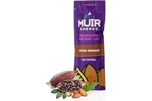 MUIR ENERGY MUIR Cacao Almond Real Food Energy Gel - 10 Count | Organic Vegan Paleo Non-GMO Gluten-Free Slow Burning Endurance Gel | Clean Energy for Runners Cyclists & Athletes | No Artificial Flavors