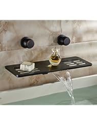 Home Improvement: Rozin Multifunction Waterfall Shelf Spout Bathtub Faucet Wall Mount Mixer Tap Oil Rubbed Bronze - Rozinstanitary