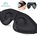 OriHea Eye Mask for Sleeping - 3D Comfort Soft Sleep Mask Men Women - Block Out Light 100% Eye Shade Cover - Adjustable Premuim Silk Foam Blindfold - Travel/Naps/Yoga/Plane/Night