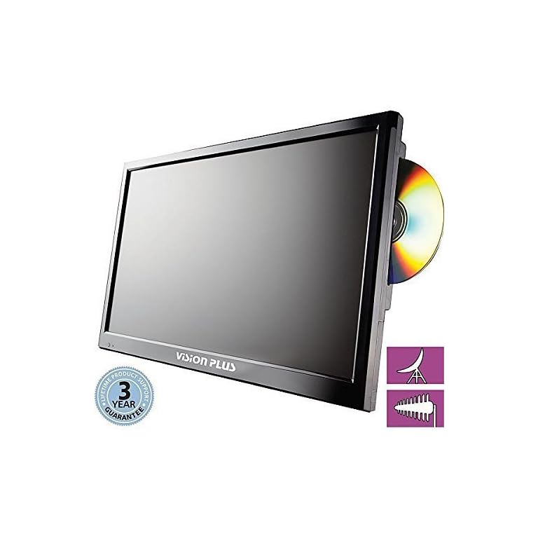 Vision Plus Unisex's Portable Digital LED TV with Builtin DVD and HD DVBS2 Satellite Receiver