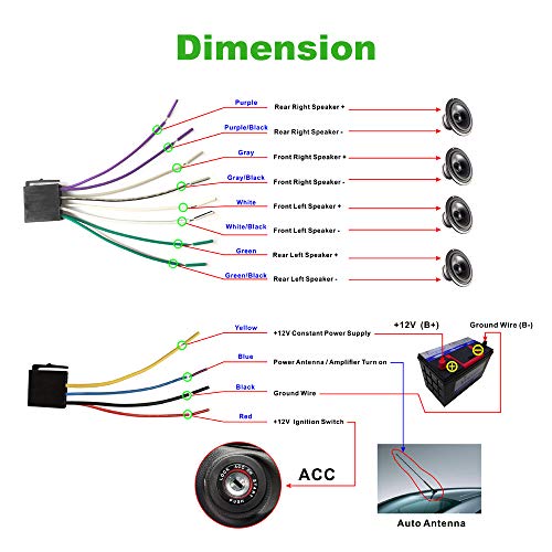 LSLYA 7 Color Backlight Universal Car Radio Stereo Receiver Single Din Bluetooth MMC/USB/SD/AUX/FM Player Hands-Free Calls 4 Channels Output Steering Wheel Remote Control Phone Charge