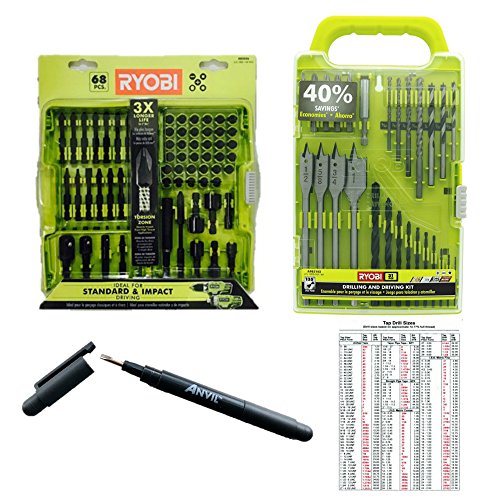 Ryobi Drill Bit Impact Driver Set Includes 68 Piece Impact Driver