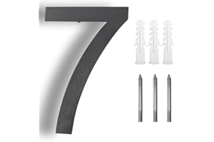 ZJWZSLI 5" Floating Stainless Steel Address House Number, Metal Modern House Numbers,Coated Black,for Outdoor Mailbox Yard Home Wall DoorGarage Gate With Matching Screws(7)