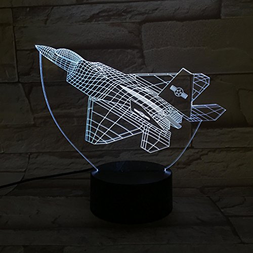 3D Night Light-night Lamp- Desk Lamp 7 LED Light Colors Optical Illusion-Decorative lamp for your bedroom office-Soft Glow-For kids and adults-Cool light-Safe for kids (Jet)