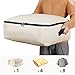Lifewit Cotton Canvas Storage Bags Foldable Underbed Storage Bag for Comforters, Blanket, Bedding, Duvet, 50L