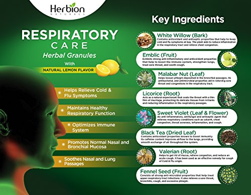 Herbion Naturals Respiratory Care - Natural Care - Herbal Granules - Lemon - 10 Packets, Health Supplements, Respiratory Wheat Free Vegan - Thumbnail 5