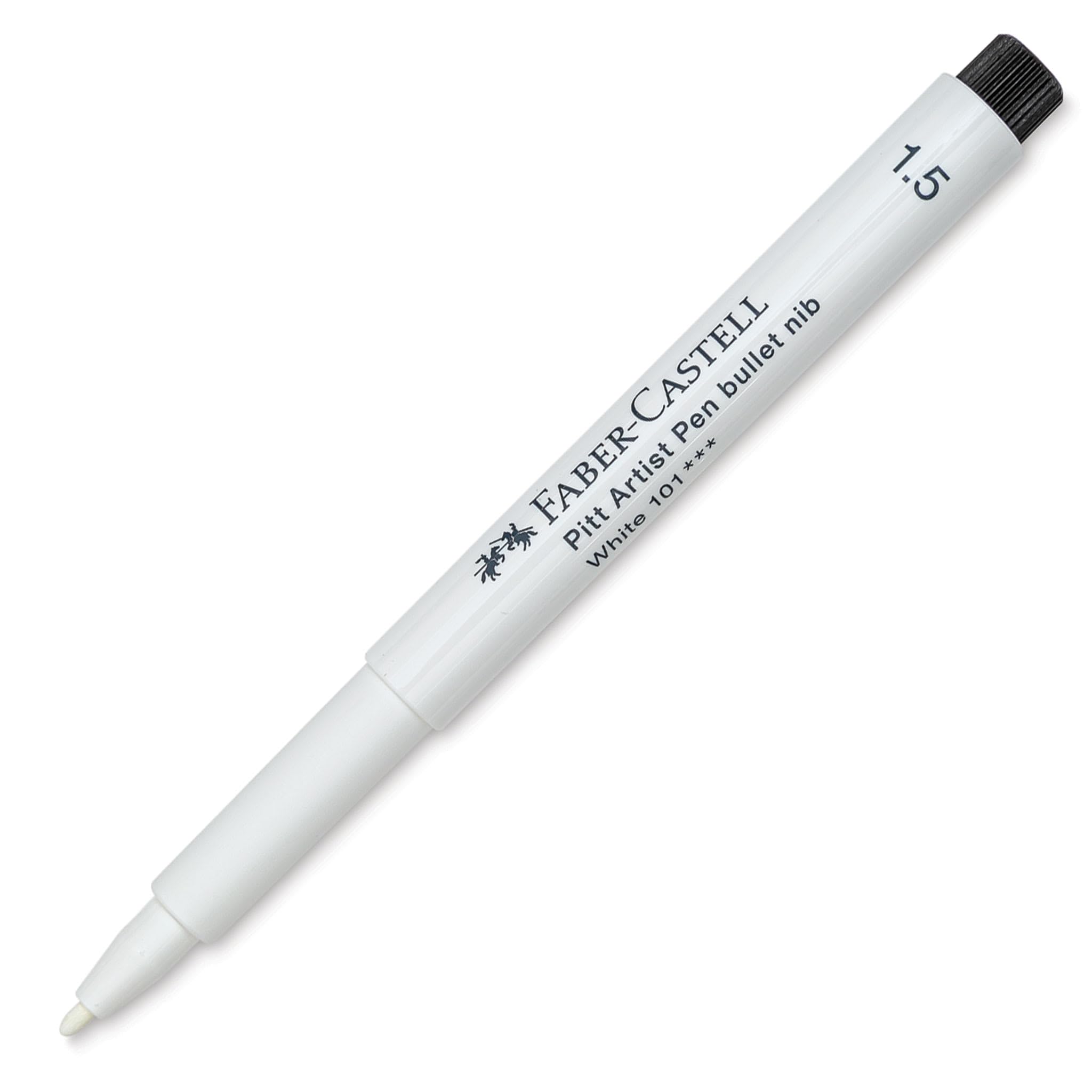 Faber-Castell Art & Graphic Pitt Artist Pen Bullet Nib 1.5 India Ink Pen, White, Single, for Art, Craft, Drawing, Sketching, Home, School, University, Colouring