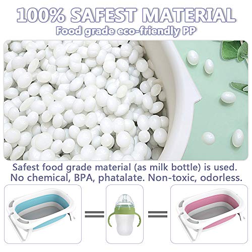 SURPCOS 4-in-1 Portable Baby Folding Bathtub, Collapsible Infant to Toddler Space Saver Foldable Bath tub, Anti Slip Skid Proof (Blue) - Thumbnail 3