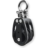 RiaYer Double Sheave Fixed Head Sailing Block-Compact Marine Pulley,T316 Stainless Steel &amp; PA6.6 Nylon Construction,Sailing Hardware