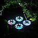 4 Pack Solar Powered Ground Lights - Doingart 8 LED Solar Path Lights Outdoor Waterproof Garden Landscape Lighting for Yard Driveway Lawn Pathway Walkway Disk Light
