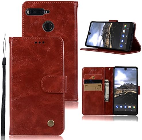 Essential Phone PH-1 Case, Zoeirc Hybrid PU Leather Drop Protection Folding Folio Style Wallet Slots to Hold Cards Stand Pouch Flip Case Cover For Essential Phone PH-1 (Burgundy)