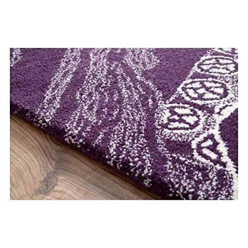 USA RUGS Octopus Tail Purple 100% Woolen Handmade Tufted Oriental Rugs & Carpet (5'x8')