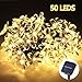 GreenClick Solar String Lights Outdoor, 50LED Fairy Starry Lights Waterproof， 23Ft Decorative String Solar Lighting for Wedding，Party Garden, Lawn, Patio, Yard, Home