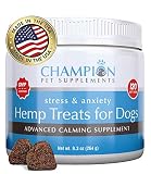 Calming Treats for Dogs, Made in USA, Organic Hemp Oil Infused Soft Chews for Dog Anxiety Relief, Stress, Anxiety, Storms, Barking, Separation and More, Organic Ingredients, 120 Count