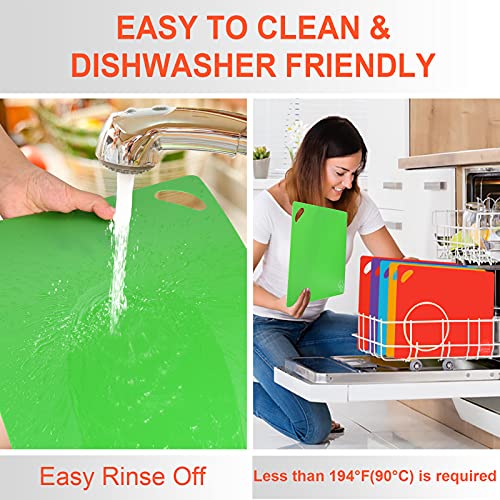 ExtraThick Plastic Cutting Boards for Kitchen Dishwasher Safe NonSIip