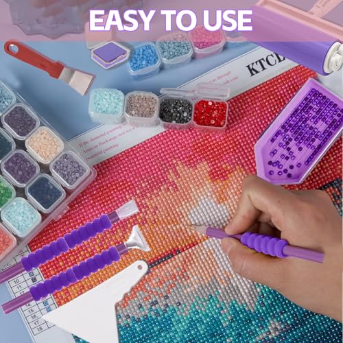 DNSGOOR 247 Pieces All Inclusive Diamond Painting Accessories Kit A2 LED Diamond Painting Light Plates Diamond Painting Sealing Storage Box 5D Painting Tools for