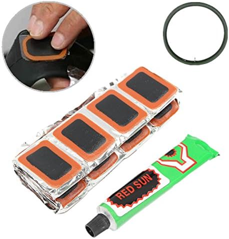 48Pcs MTB Road Bike Bicycle Rubber Patches Tire Tyre Puncture Repair Tool + Glue,tire repair kit,tire patch kit,tire plug kit by Randall Elliott